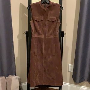BCBG Sleek, brown faux suede dress